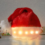 LED Light-Up Santa Hat – Plush Christmas Hat for Kids & Adults