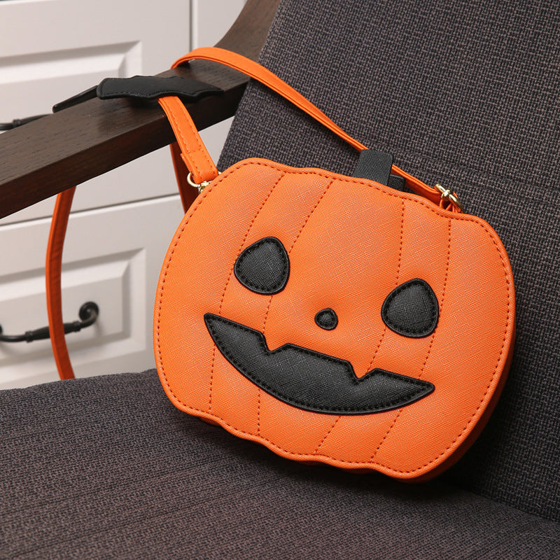 Halloween Pumpkin Crossbody Bag | Funny Bat Cartoon Shoulder Bag