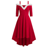 Women's Deep V Strapless Swing Dress