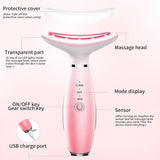 Neck Face Massager, Skin Care Face Massage Tool, 3-in-1 Facial Massager, Face Sculpting Tool With Thermals, Vibration