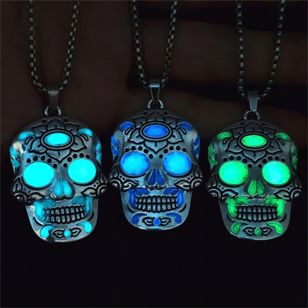 luminous skull necklace
