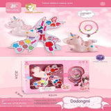 Kids Makeup Set featuring unicorn-themed washable cosmetics and accessories for young girls.