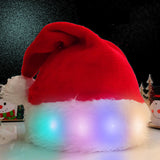 LED Light-Up Santa Hat – Plush Christmas Hat for Kids & Adults