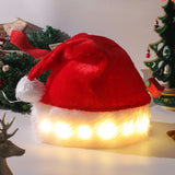 LED Light-Up Santa Hat – Plush Christmas Hat for Kids & Adults