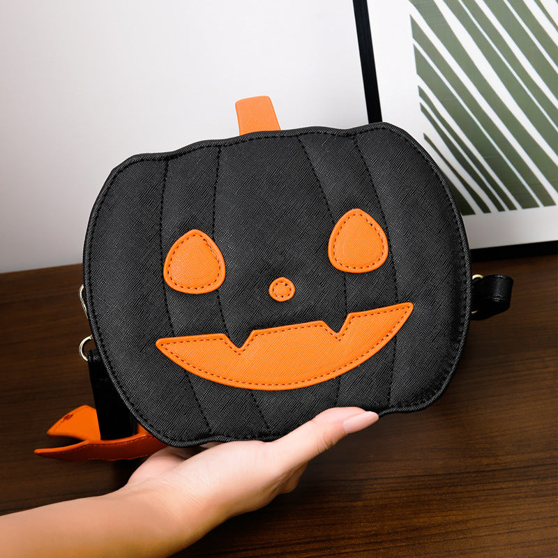Halloween Pumpkin Crossbody Bag | Funny Bat Cartoon Shoulder Bag