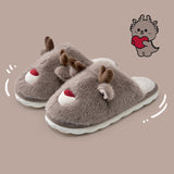 Cartoon Cotton Slippers Inner Velvet Insulated Cotton-padded Shoes