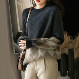 Christmas Red Round-neck Knitwear Loose Sweater For Women