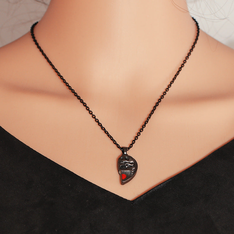 heart couple necklace
