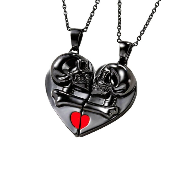 skull couple necklace
